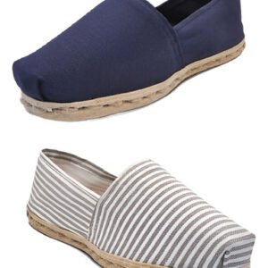 Pack Alpargata Azul Marino - Rayado Gris/blanco