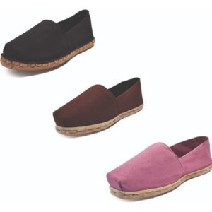 Tripack Alpargata Negro Goma, Café Y Jacarandá