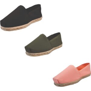 Tripack Alpargata Negro, Verde Militar Y Coral