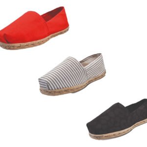 Tripack Alpargata Rojo, Ray Gris/blanco Y Animal Print Negro