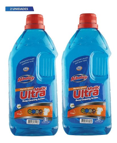 Pack 2 Detergentes Liquido Matic Ultra Bidón 3 Litros C/u