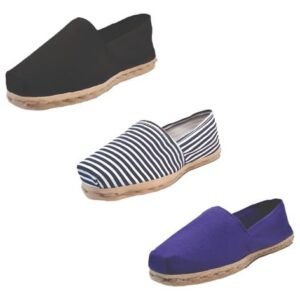 Tripack Alpargata Negro, Ray Azul/blanco Y Morado