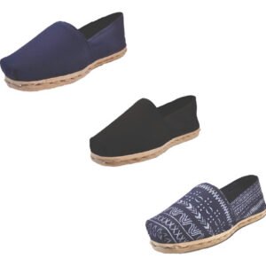 Tripack Alpargata Azul Marino, Negro Y Azul Étnico