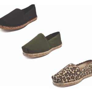 Tripack Alpargata Negro Goma, Verde Militar Y Animal Print