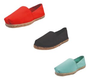 Tripack Alpargata Rojo, Negro Goma Y Turquesa