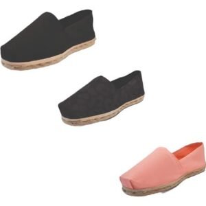 Tripack Alpargata Negro, Animal Print Negro Y Coral