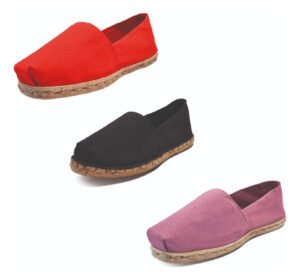 Tripack Alpargata Rojo, Negro Goma Y Jacarandá