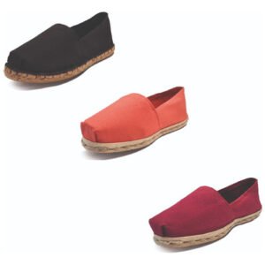 Tripack Alpargata Negro Goma, Terracota Y Burdeo