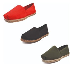 Tripack Alpargata Rojo, Negro Goma Y Verde Militar