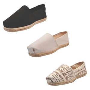 Tripack Alpargata Negro, Crudo Y Crudo Étnico