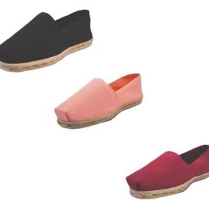 Tripack Alpargata Negro, Coral Y Burdeo